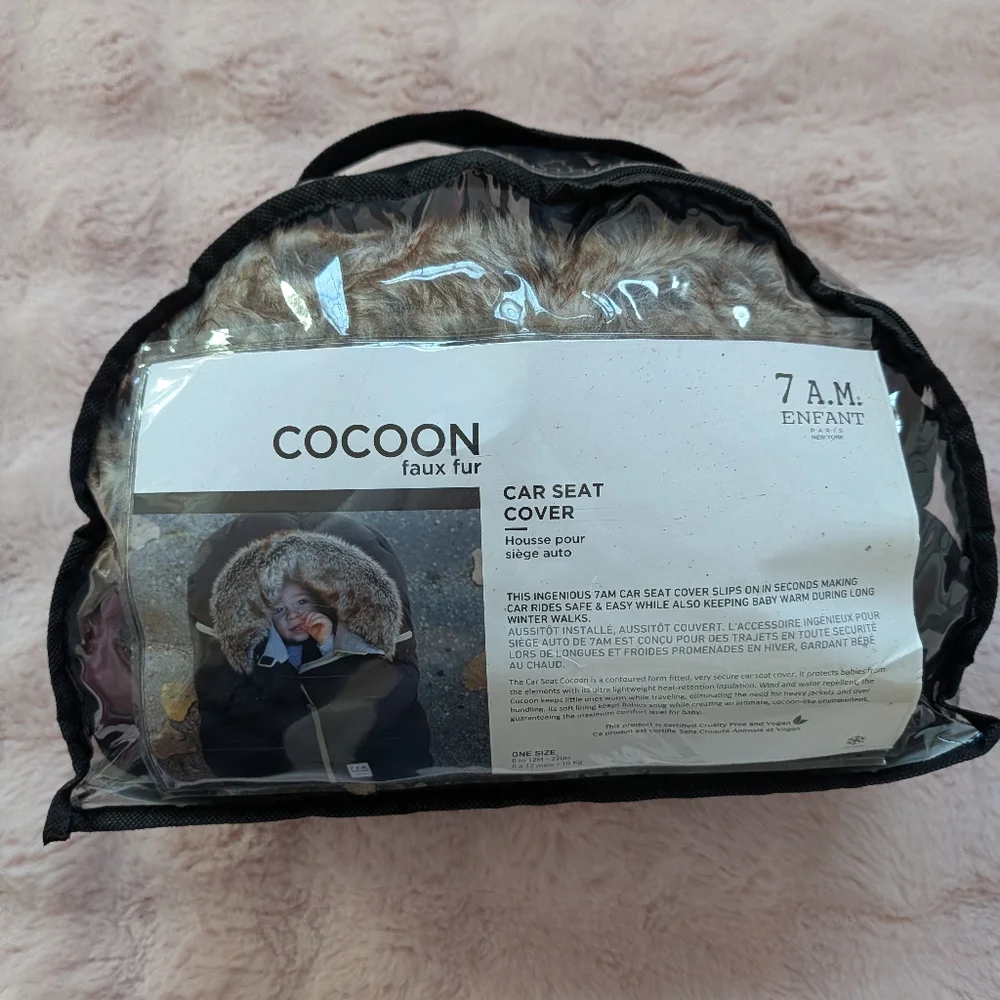 7 A.M. Enfant Cocoon Faux Fur Car Seat Cover